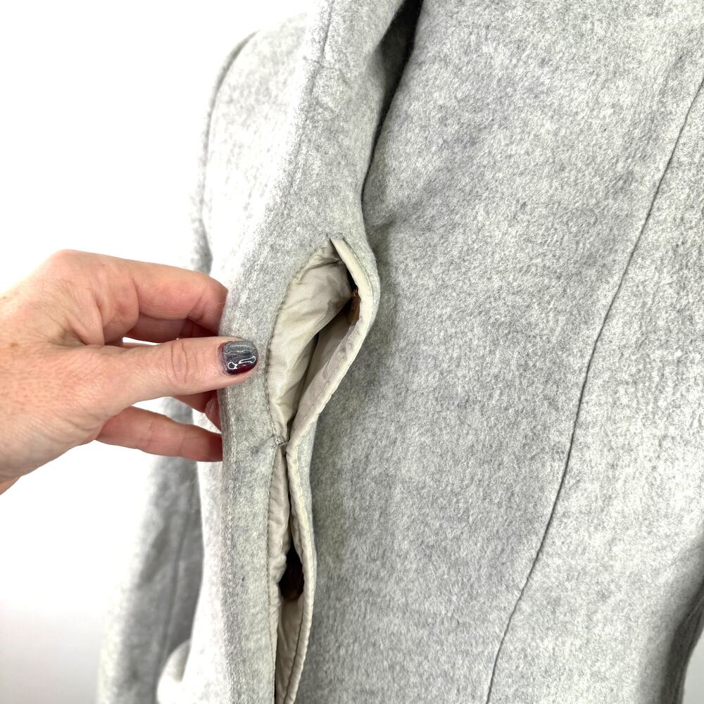 Wilfred Aritzia Cocoon Virgin Wool Cashmere Nylon Women's Grey Coat Size Medium - Picture 4 of 10
